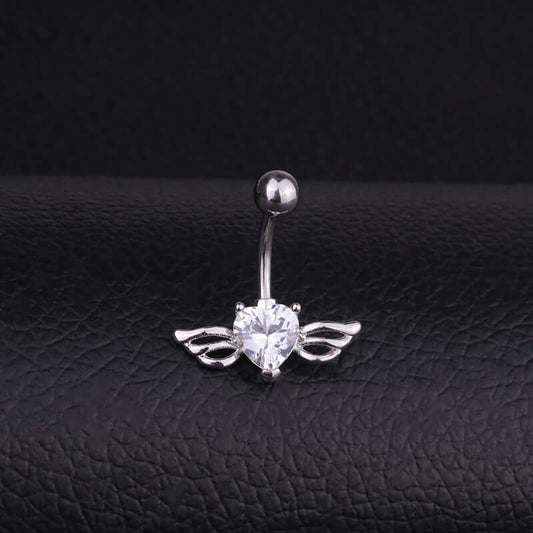 Hypoallergenic Angel Wings Belly Button Ring