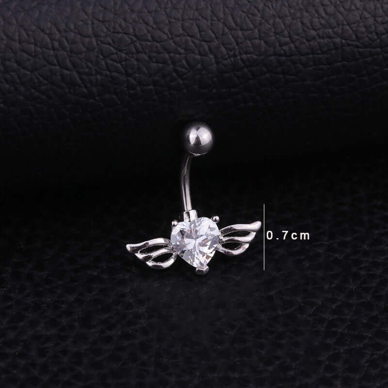 Hypoallergenic Angel Wings Belly Button Ring