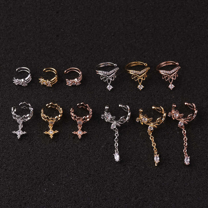 18K Gold Plated No Piercing Ear Cuff Diamond Ear Cuff