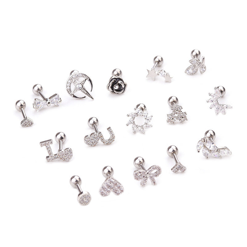 16G Heart Stud Love Conch Upper Piercing Studs
