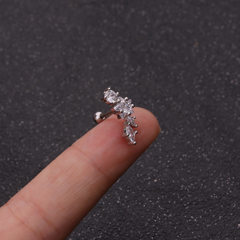 20G Crescent Moon and Star Stud Daith Helix Earrings