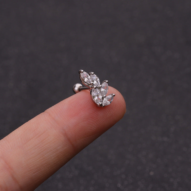 20G Crescent Moon and Star Stud Daith Helix Earrings