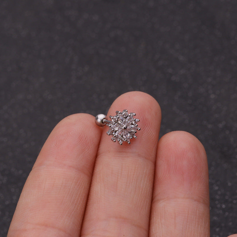 20G Crescent Moon and Star Stud Daith Helix Earrings