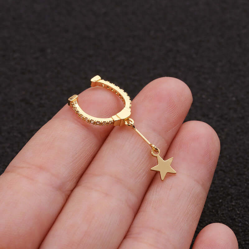 Dangle Star No Piercing Conch Ear Cuf