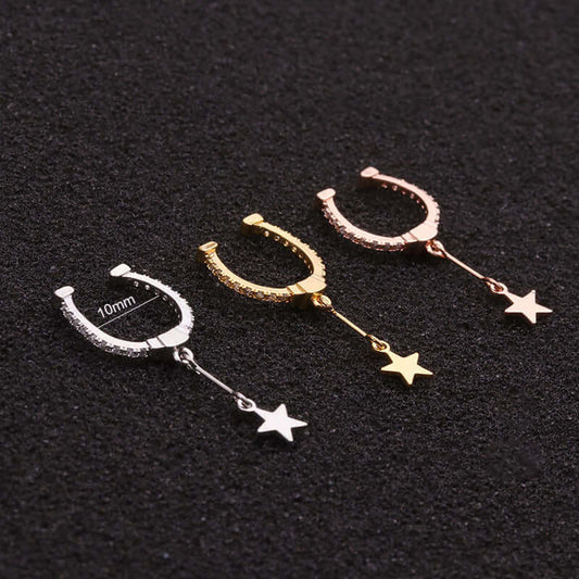 Dangle Star No Piercing Conch Ear Cuf