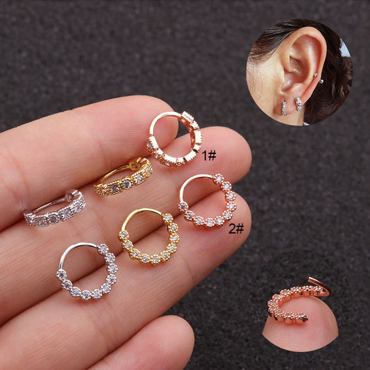 18K Gold Plated CZ Small Hoop Nose Rings