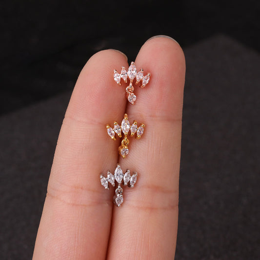 20G Cartilage Marquise Crown Dangle Stud Piercings