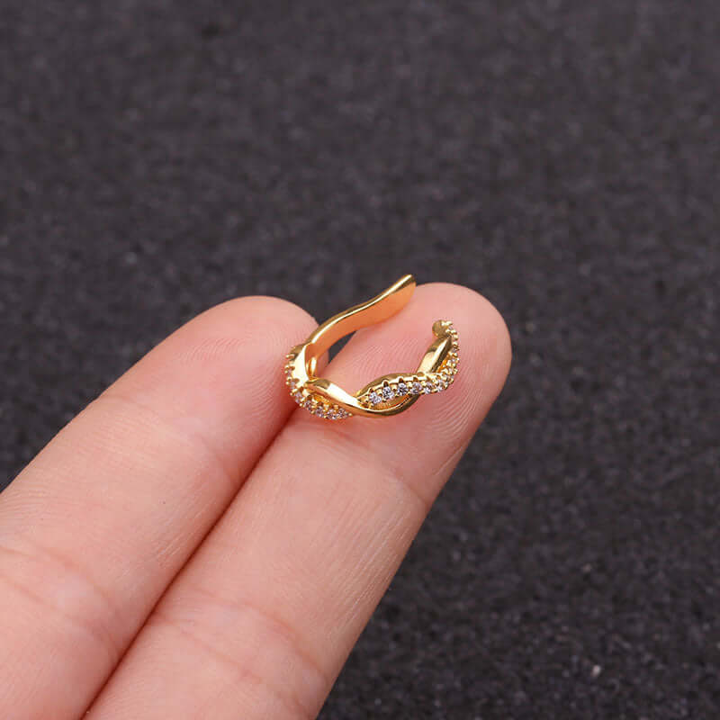 18K Gold No Piercing Ear Cuff, Conch Helix Ear Cuff, Dainty Ear Cuff