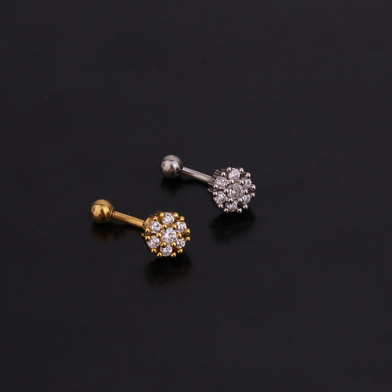 16G Flower Curved Barbell Eyebrow Ring