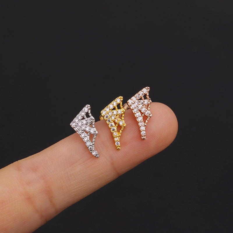 20G Pave CZ Wings Piercing Cartilage Stud