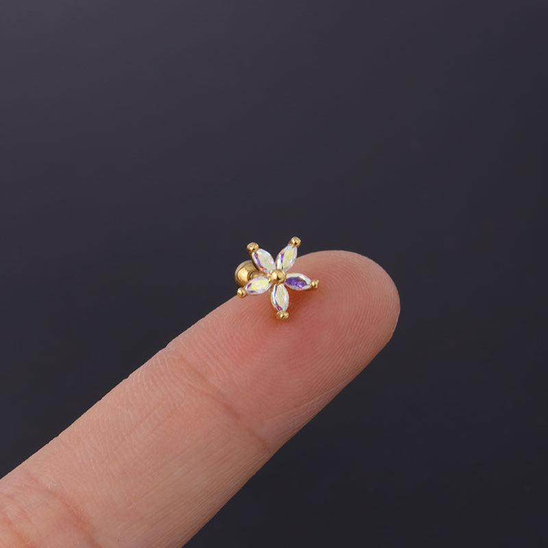 cartilage earrings, piercing jewelry, cartilage piercing, body jewelry, helix piercing, helix earrings, tragus piercing, flower earrings, flower cartilage earrings