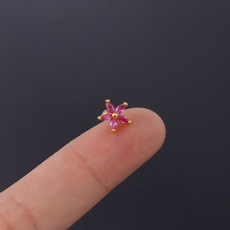 cartilage earrings, piercing jewelry, cartilage piercing, body jewelry, helix piercing, helix earrings, tragus piercing, flower earrings, flower cartilage earrings