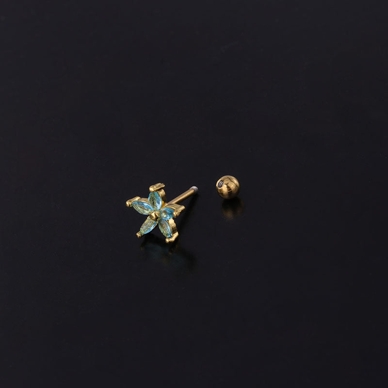 cartilage earrings, piercing jewelry, cartilage piercing, body jewelry, helix piercing, helix earrings, tragus piercing, flower earrings, flower cartilage earrings