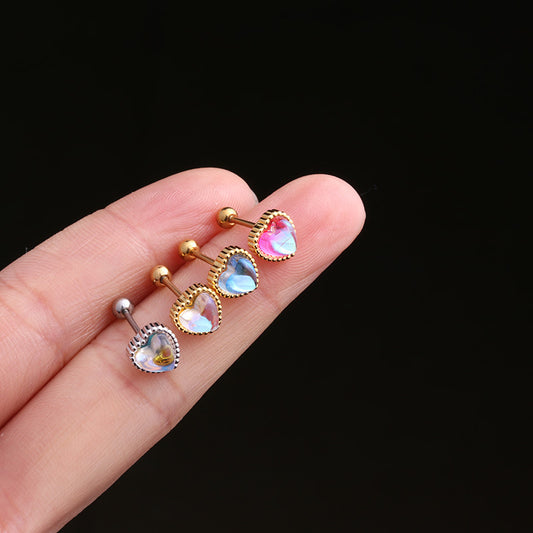 20G Cartilage Tiny Stud Heart Stud Barbell Earring | HSPJ306
