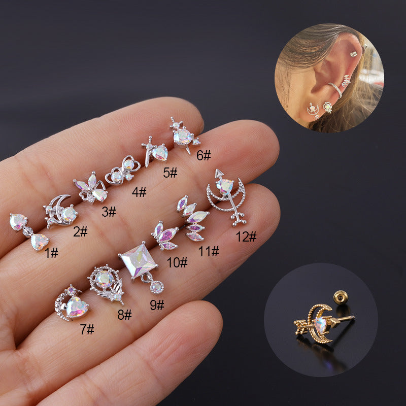Jazzy Tune 20g Anime Earrings Studs Unicorn Piercings Silver 7