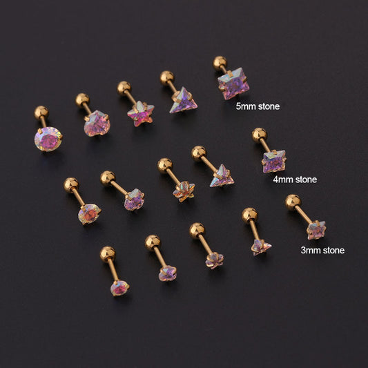 20G AB Zircon Trillion Star conch Daith Stud