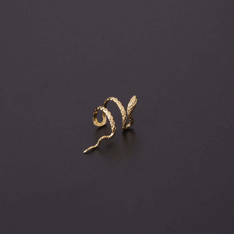 Rose Gold Snake Serpent Climber Earrings Non Piercing Cuff
