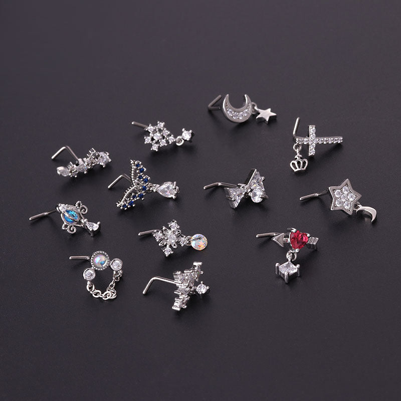 Silver L Bend Nose Rings