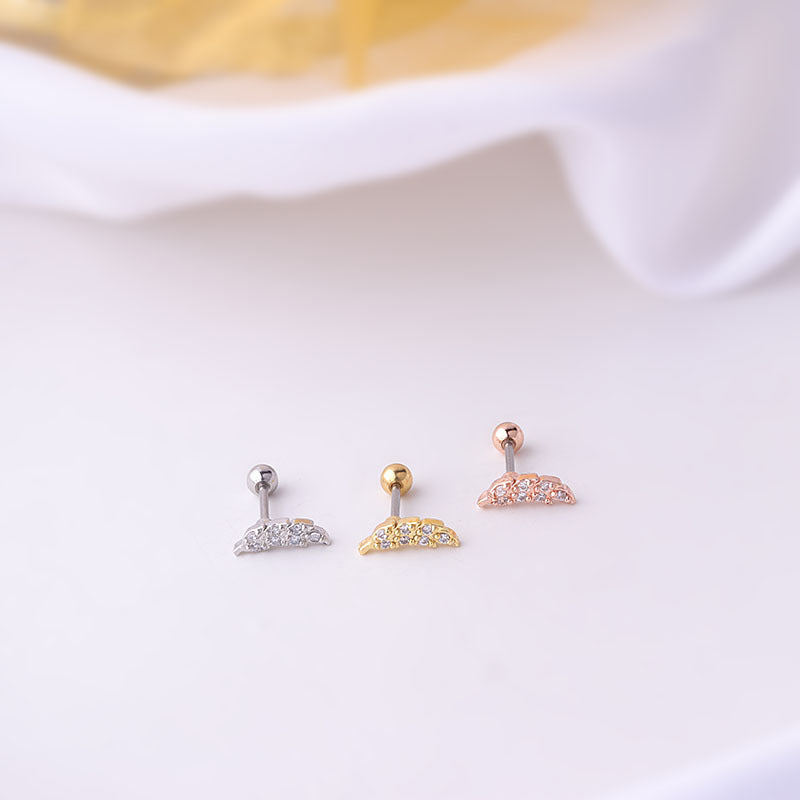 20G Star Floating Helix with Dangle Chain Earring