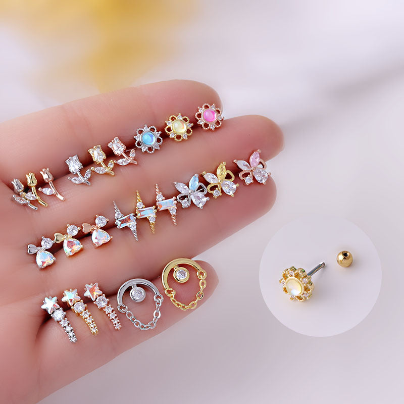 20G Galaxy Star Helix Piercing Stud