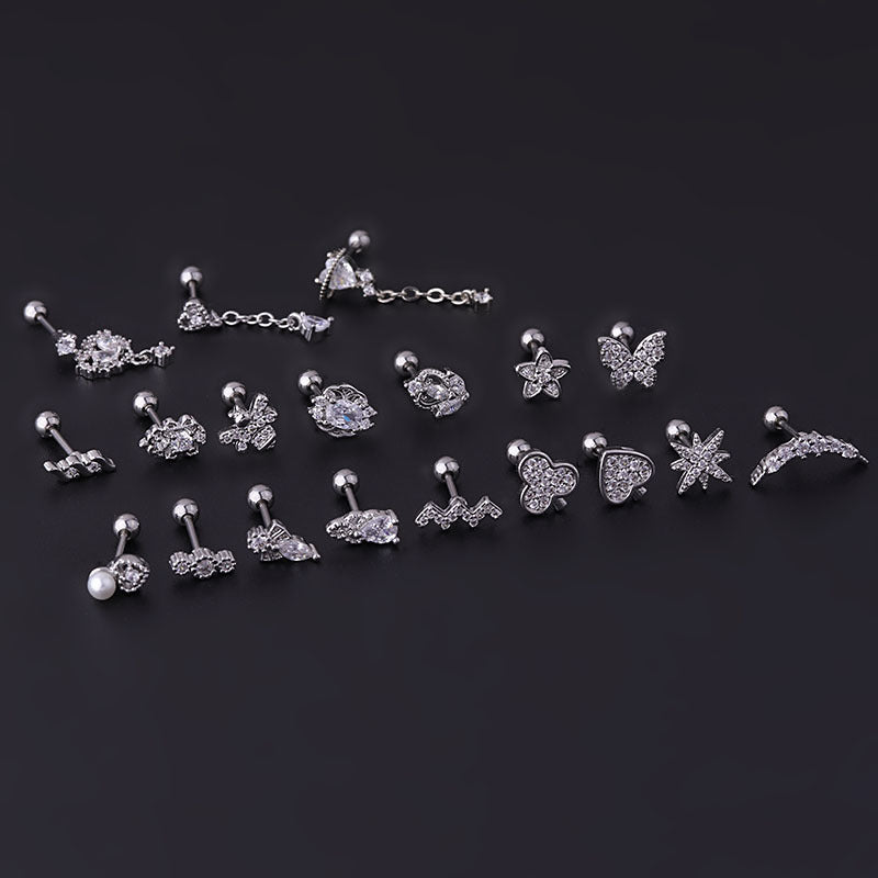 20G Cartilage Tiny Bee Chain Dangle Piercing