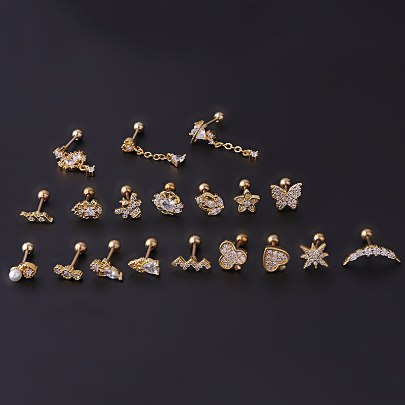 20G Cartilage Tiny Bee Chain Dangle Piercing