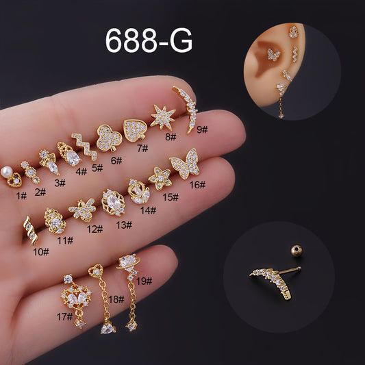 20G Cartilage Tiny Bee Chain Dangle Piercing