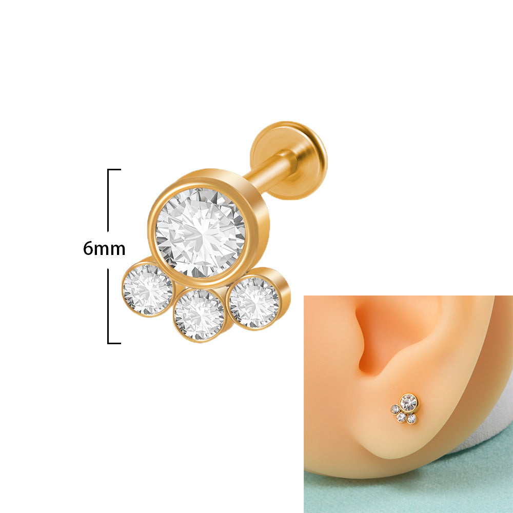 20G Push Pin Earring Flat Back Labret Back Stud