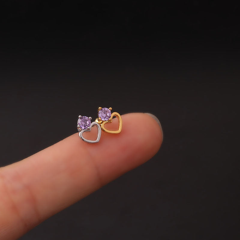 cartilage earrings, piercing jewelry, cartilage piercing, body jewelry, helix piercing, helix earrings, tragus piercing, heart earrings