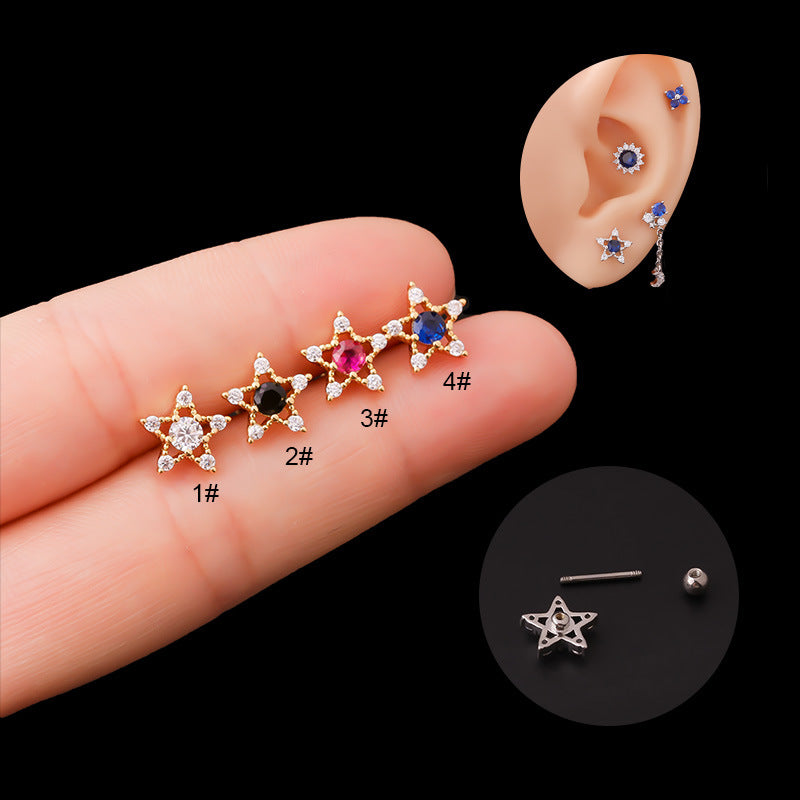 20G Cartilage CZ Star Helix Earring