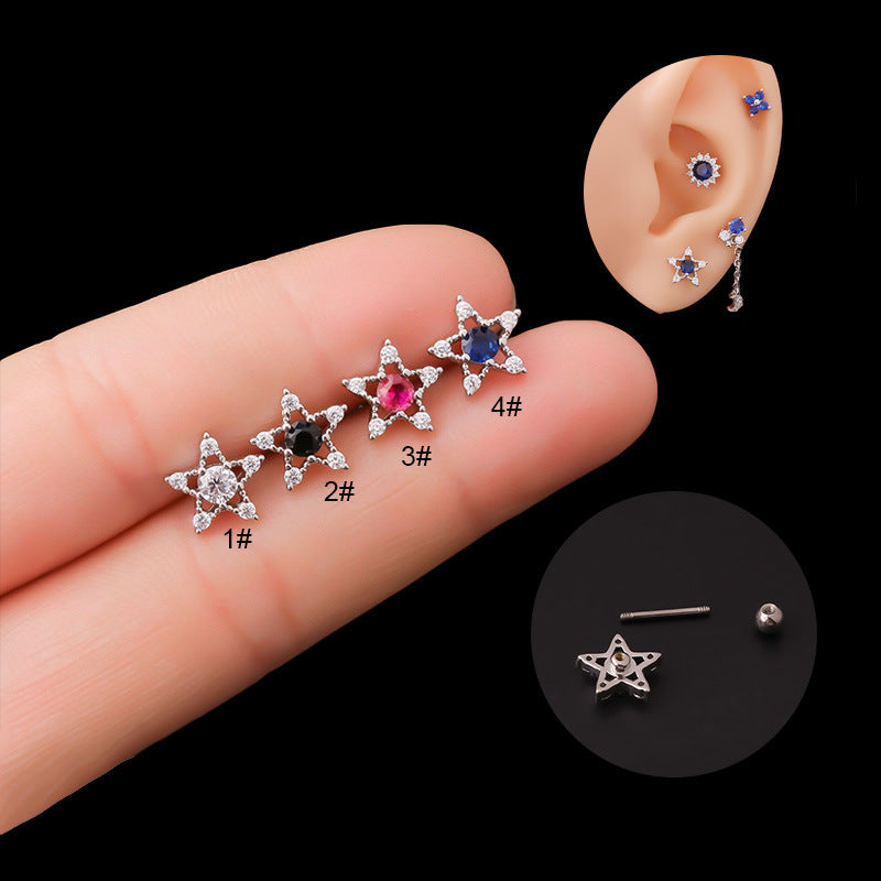 20G Cartilage CZ Star Helix Earring