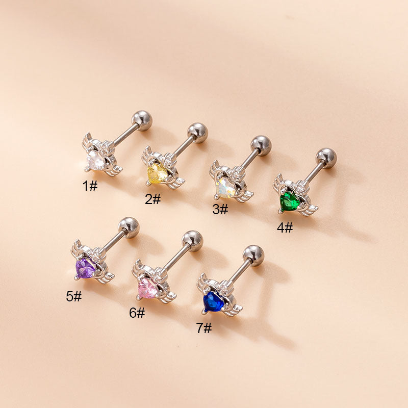 20G Angel Heart Sleeper Cartilage Earrings