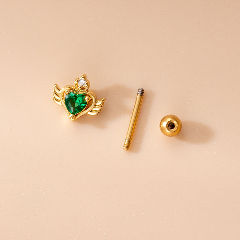 20G Angel Heart Sleeper Cartilage Earrings