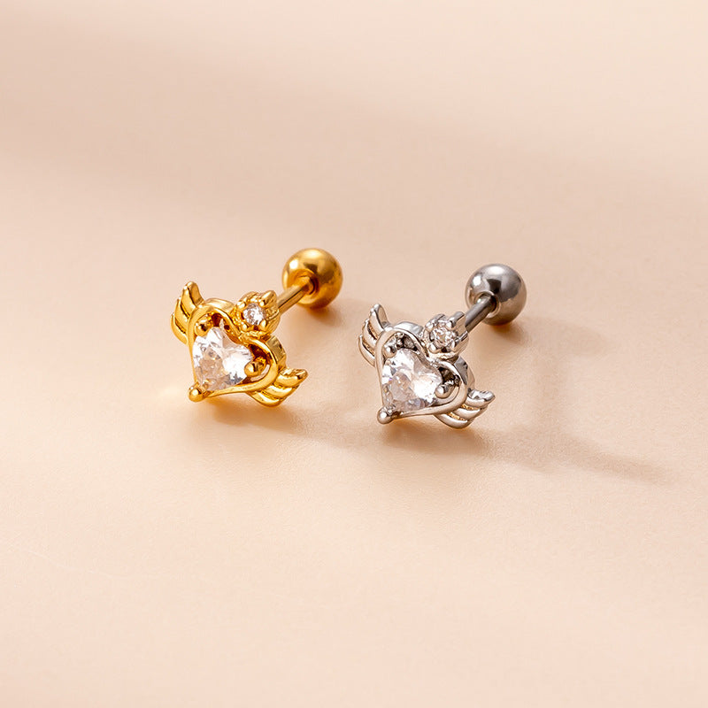 20G Angel Heart Sleeper Cartilage Earrings