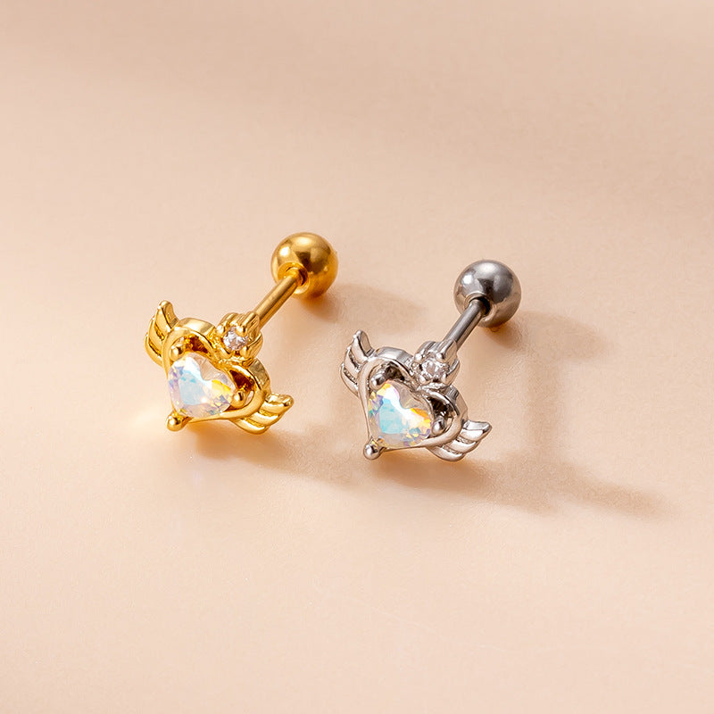 20G Angel Heart Sleeper Cartilage Earrings