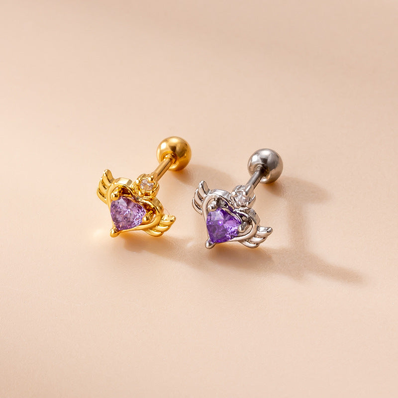 20G Angel Heart Sleeper Cartilage Earrings