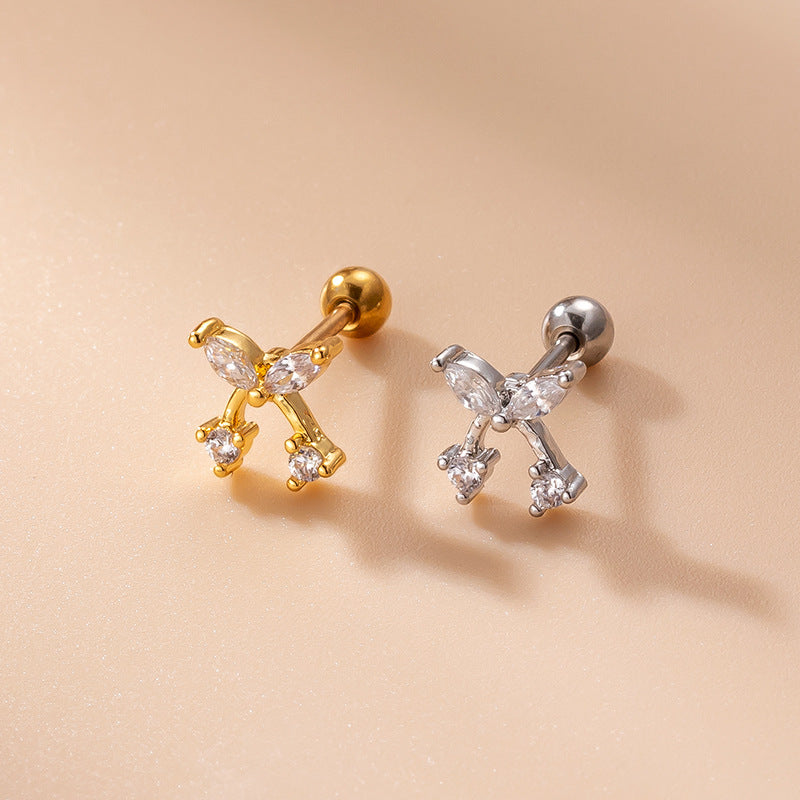 cartilage earrings, piercing jewelry, cartilage piercing, body jewelry, helix piercing, helix earrings, tragus piercing, riboon earrings, ribbon cartilage earrings