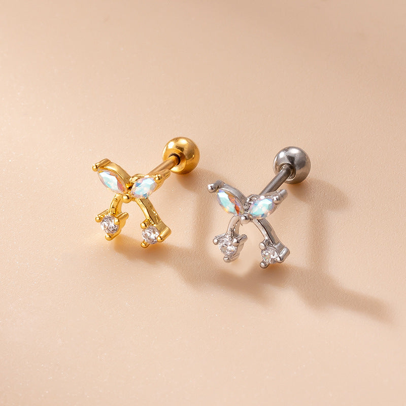 cartilage earrings, piercing jewelry, cartilage piercing, body jewelry, helix piercing, helix earrings, tragus piercing, riboon earrings, ribbon cartilage earrings
