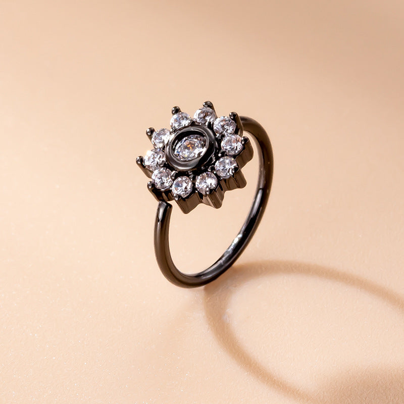 20G Goth Black Nose Rings