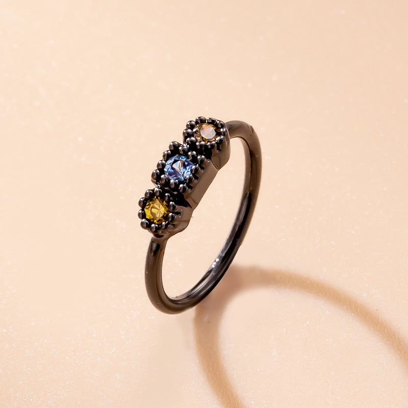 20G Goth Nose Rings Black