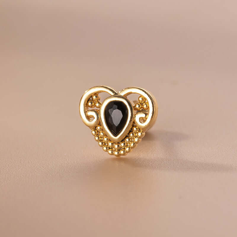 20G Black CZ Helix Cartilage Stud