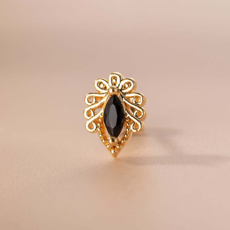 20G Black CZ Helix Cartilage Stud