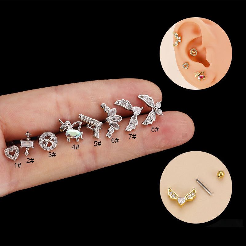 cartilage earrings, piercing jewelry, cartilage piercing, body jewelry, helix piercing, helix earrings, tragus piercing, heart earrings