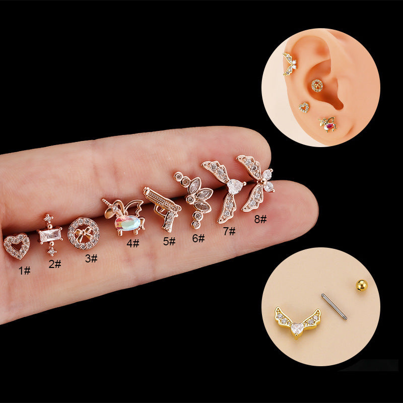 cartilage earrings, piercing jewelry, cartilage piercing, body jewelry, helix piercing, helix earrings, tragus piercing, heart earrings