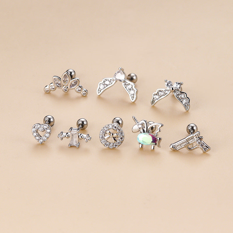 cartilage earrings, piercing jewelry, cartilage piercing, body jewelry, helix piercing, helix earrings, tragus piercing, heart earrings