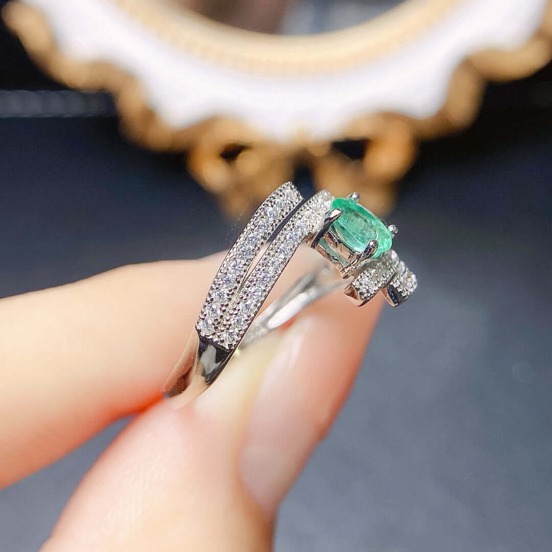 18K Platinum Statement Emerald Ring