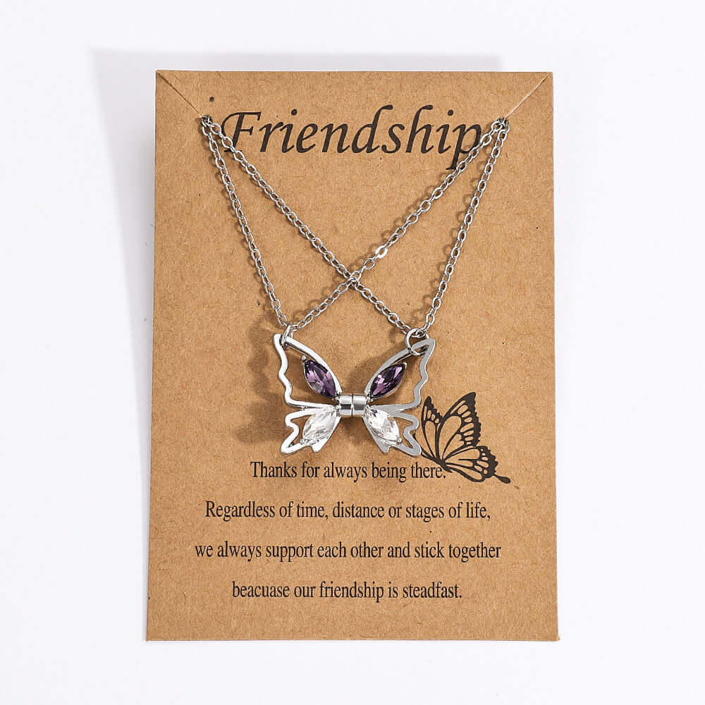 Magnetic Silver Couple Matching Necklace