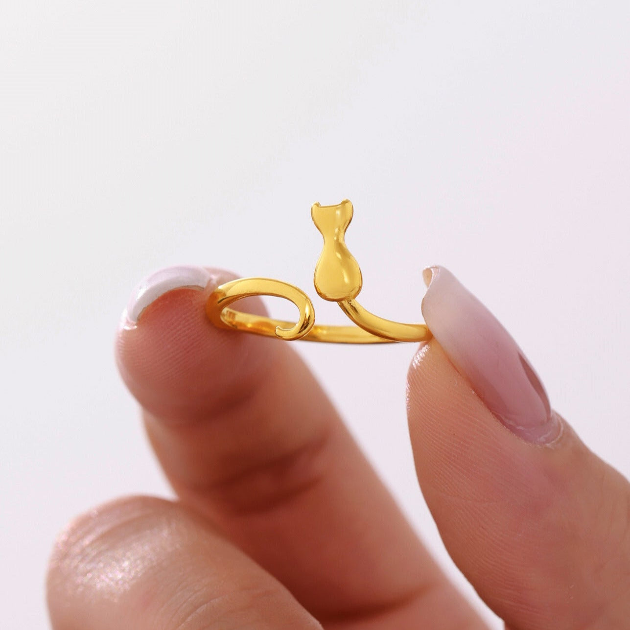 Y2K Two Tone Cat Split Index Ring
