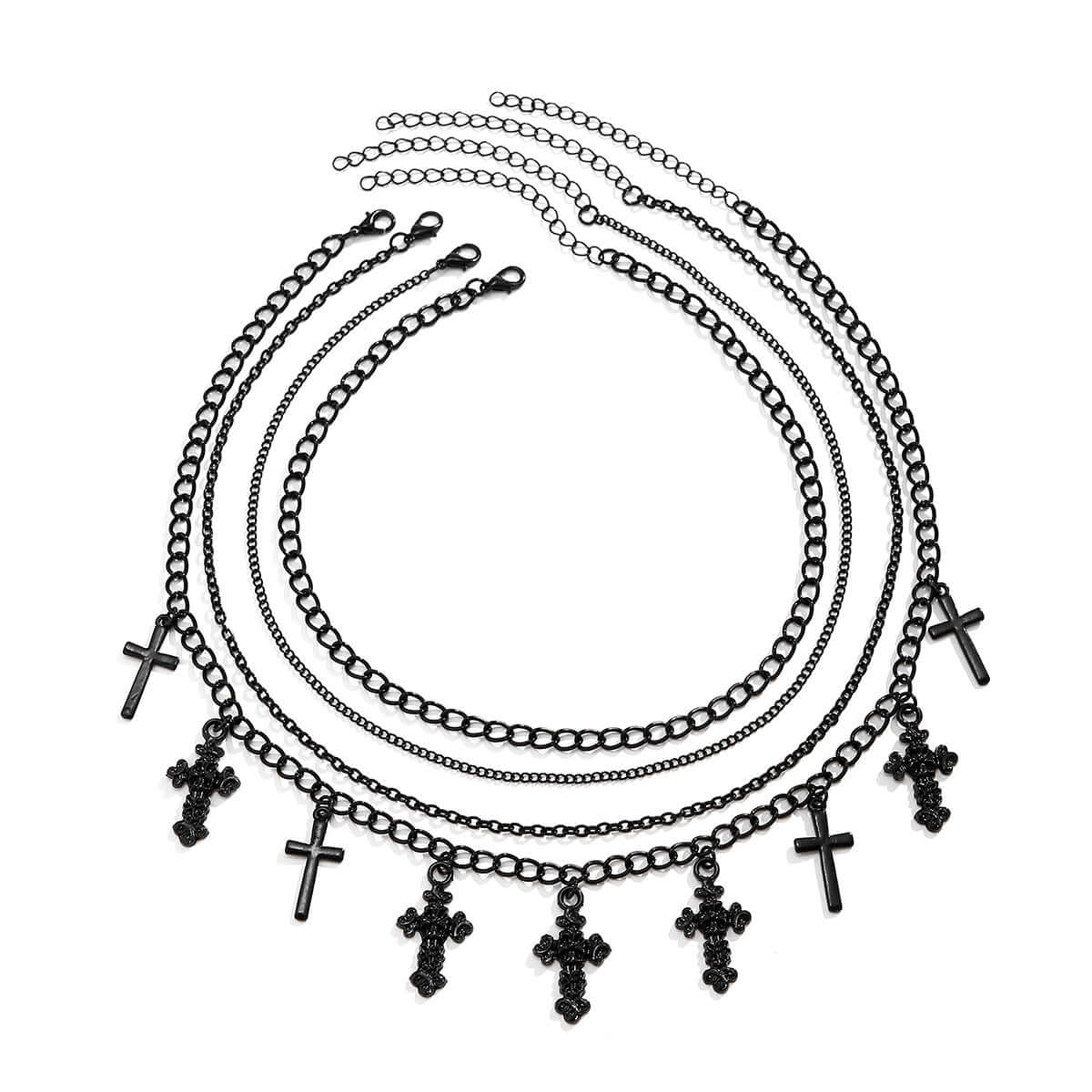 Cool Dark Cross Layering Grunge Necklace Statement