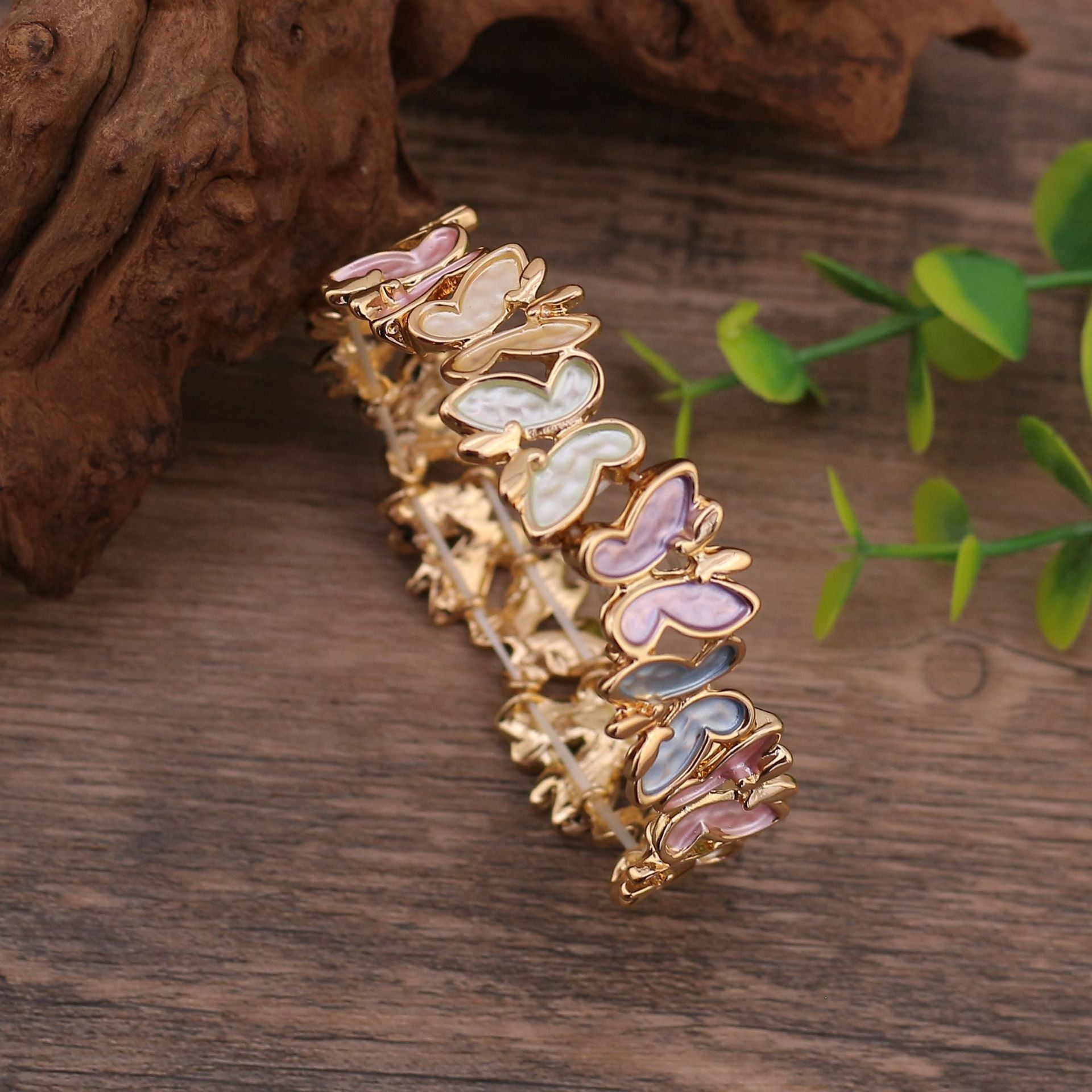 Dancing Butterfly Enamel Handmade Bracelet